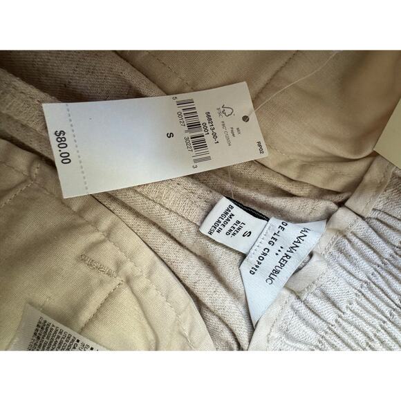 Banana Republic Factory Linen Blend Wide Leg Cropped Pull On Pants in Flax S - Picture 9 of 9